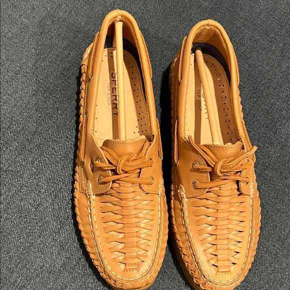 Sperry Brown Loafers 2 eye woven boat shoes new in box - Picture 4 of 10